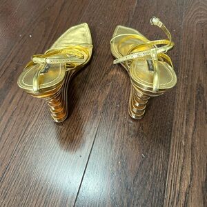 Vintage gold, Louis Vuitton, Paris heels made in Italy